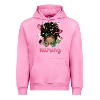 Fuchsia Pink Afro Messy Bun Nursing Bbs Urban Hoodie - BundleAndBundleShop