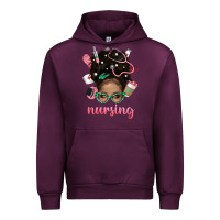 Mauve Wine Afro Messy Bun Nursing Bbs Urban Hoodie - BundleAndBundleShop
