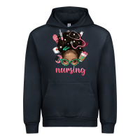Navy Afro Messy Bun Nursing Bbs Urban Hoodie - BundleAndBundleShop