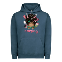 Pigment Midnight Navy Afro Messy Bun Nursing Bbs Urban Hoodie - BundleAndBundleShop