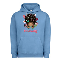 Pigment Pebble Blue Afro Messy Bun Nursing Bbs Urban Hoodie - BundleAndBundleShop
