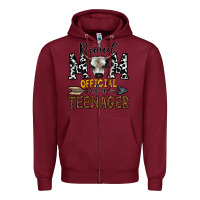Burgundy proud mom official of an teenager Zipper Hoodie - CowhideDigitalArt