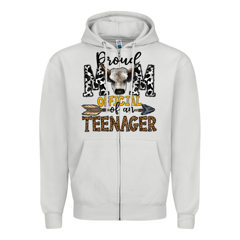 Proud Mom Official Of An Teenager Zipper Hoodie by CowhideDigitalArt | Teevron