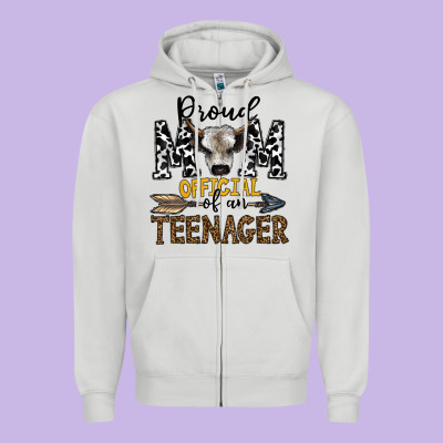 Proud Mom Official Of An Teenager Zipper Hoodie Designed By Cowhidedigitalart