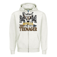 Oatmeal Heather proud mom official of an teenager Zipper Hoodie - CowhideDigitalArt