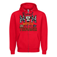 Red proud mom official of an teenager Zipper Hoodie - CowhideDigitalArt