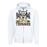 White proud mom official of an teenager Zipper Hoodie - CowhideDigitalArt