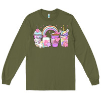 Army Green unicorn coffee cups Long Sleeve Tee - Zillion Design Studio