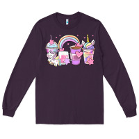 Plum unicorn coffee cups Long Sleeve Tee - Zillion Design Studio