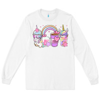 White unicorn coffee cups Long Sleeve Tee - Zillion Design Studio