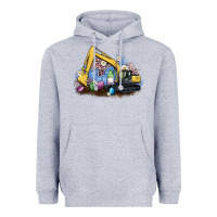 Heather Grey easter excavator gnome egg leopard Heavyweight Hoodie - Artiststas