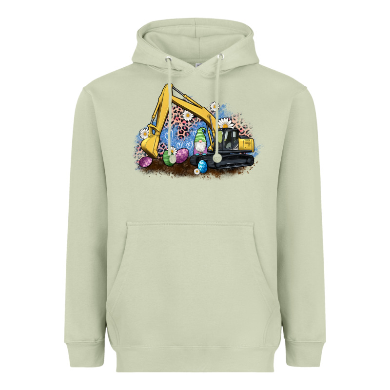 Easter Excavator Gnome Egg Leopard Heavyweight Hoodie by Artiststas | Teevron