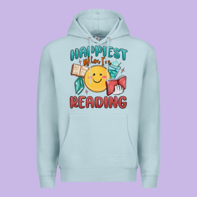 Happiest When I'm Reading Premium Hoodie Designed By Maliassmallbusiness