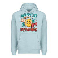 Blue Mist happiest when i'm reading Premium Hoodie - MaliasSmallBusiness