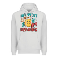 Dove Grey happiest when i'm reading Premium Hoodie - MaliasSmallBusiness