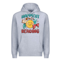 Heather Grey happiest when i'm reading Premium Hoodie - MaliasSmallBusiness