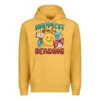 Mustard happiest when i'm reading Premium Hoodie - MaliasSmallBusiness