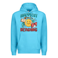 Ocean Blue happiest when i'm reading Premium Hoodie - MaliasSmallBusiness