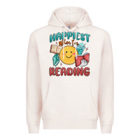 Pale Pink happiest when i'm reading Premium Hoodie - MaliasSmallBusiness