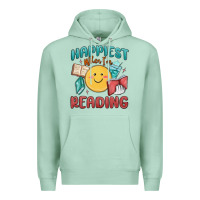 Seafoam happiest when i'm reading Premium Hoodie - MaliasSmallBusiness