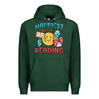 Sports Green happiest when i'm reading Premium Hoodie - MaliasSmallBusiness