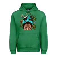 Emerald Lake Camping Afro Messy Bun Bbs Urban Hoodie - BundleAndBundleShop