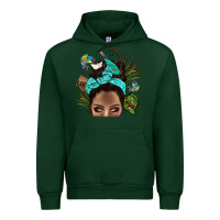 Forest Green Lake Camping Afro Messy Bun Bbs Urban Hoodie - BundleAndBundleShop