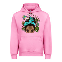 Fuchsia Pink Lake Camping Afro Messy Bun Bbs Urban Hoodie - BundleAndBundleShop