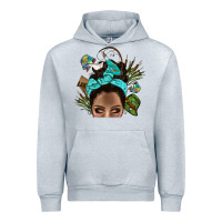 Heather Grey Lake Camping Afro Messy Bun Bbs Urban Hoodie - BundleAndBundleShop