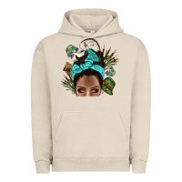 Pigment French Oak Lake Camping Afro Messy Bun Bbs Urban Hoodie - BundleAndBundleShop