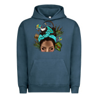 Pigment Midnight Navy Lake Camping Afro Messy Bun Bbs Urban Hoodie - BundleAndBundleShop