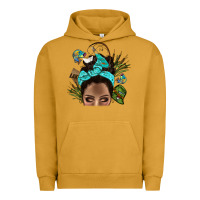 Pigment Peanut Butter Lake Camping Afro Messy Bun Bbs Urban Hoodie - BundleAndBundleShop
