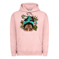 Pigment Salmon Lake Camping Afro Messy Bun Bbs Urban Hoodie - BundleAndBundleShop