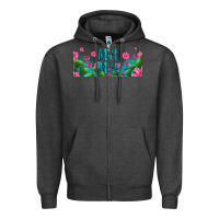 Charcoal Heather cactus and flowers mama libbey glass Zipper Hoodie - HRA Design Shop