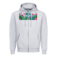 Heather Grey cactus and flowers mama libbey glass Zipper Hoodie - HRA Design Shop