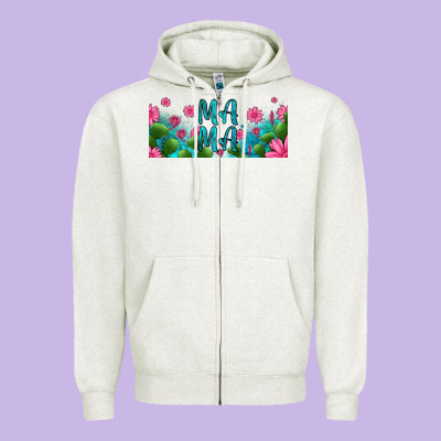 Cactus And Flowers Mama Libbey Glass Zipper Hoodie Designed By Hra Design Shop