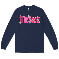 Navy Breast Cancer Brave Long Sleeve Tee - texasbilliewilder
