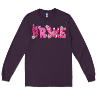 Plum Breast Cancer Brave Long Sleeve Tee - texasbilliewilder