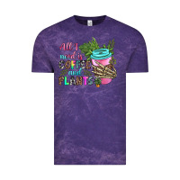 Cloud Purple all i need is coffee and plants Vintage Tee - texasbilliewilder