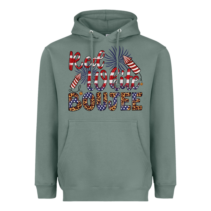 Red White Boujee Heavyweight Hoodie by Artiststas | Teevron