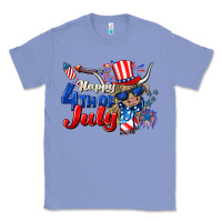 Colony Blue Happy 4th of July cow Classic Tee - CowGirlArtShop