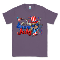 Lavender Happy 4th of July cow Classic Tee - CowGirlArtShop