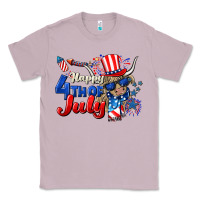 Lilac Happy 4th of July cow Classic Tee - CowGirlArtShop