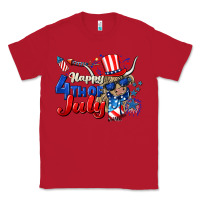 Red Happy 4th of July cow Classic Tee - CowGirlArtShop