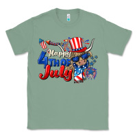 Sage Happy 4th of July cow Classic Tee - CowGirlArtShop