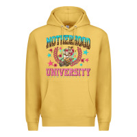 Antique Gold motherhood university with coffee Premium Hoodie - NancyCooperArtShop