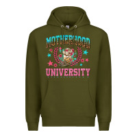 Army Green motherhood university with coffee Premium Hoodie - NancyCooperArtShop
