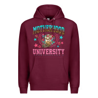 Burgundy motherhood university with coffee Premium Hoodie - NancyCooperArtShop
