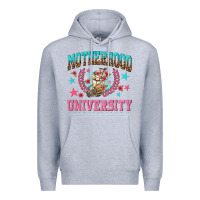 Heather Grey motherhood university with coffee Premium Hoodie - NancyCooperArtShop