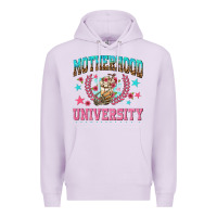 Lilac motherhood university with coffee Premium Hoodie - NancyCooperArtShop